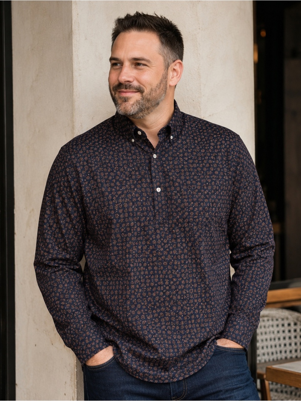 Ralph Lauren Men’s XL Cotton Printed Popover Long Sleeve Shirt